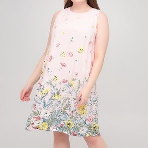 Loft floral pink shirt dress